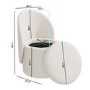 ONLY OPENED - Cream Boucle Dressing Table Chair with Ottoman Storage - Leah