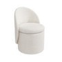 ALMOST PERFECT - Off-White Boucle Dressing Table Chair with Ottoman Storage - Leah
