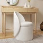 GRADE A1 - Off-White Boucle Dressing Table Chair with Ottoman Storage - Leah