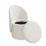 GRADE A1 - Off-White Boucle Dressing Table Chair with Ottoman Storage - Leah