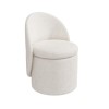 Off-White Boucle Dressing Table Chair with Ottoman Storage - Leah