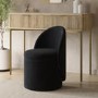 GRADE A1 - Black Boucle Dressing Table Chair with Ottoman Storage - Leah