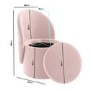 ONLY OPENED - Pink Velvet Dressing Table Chair with Ottoman Storage - Leah