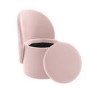 Pink Velvet Dressing Table Chair with Ottoman Storage - Leah