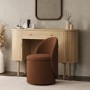 Burnt Orange Chenille Ottoman Dressing Table Chair - Leah