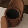 Burnt Orange Chenille Ottoman Dressing Table Chair - Leah