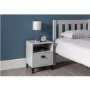 GRADE A1 - Grey Bedside Table with Storage Drawer - Julian Bowen