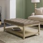 Rectangular Mink Velvet Buttoned Coffee Table with Storage - Lillian