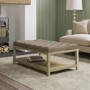Rectangular Mink Velvet Buttoned Coffee Table with Storage - Lillian