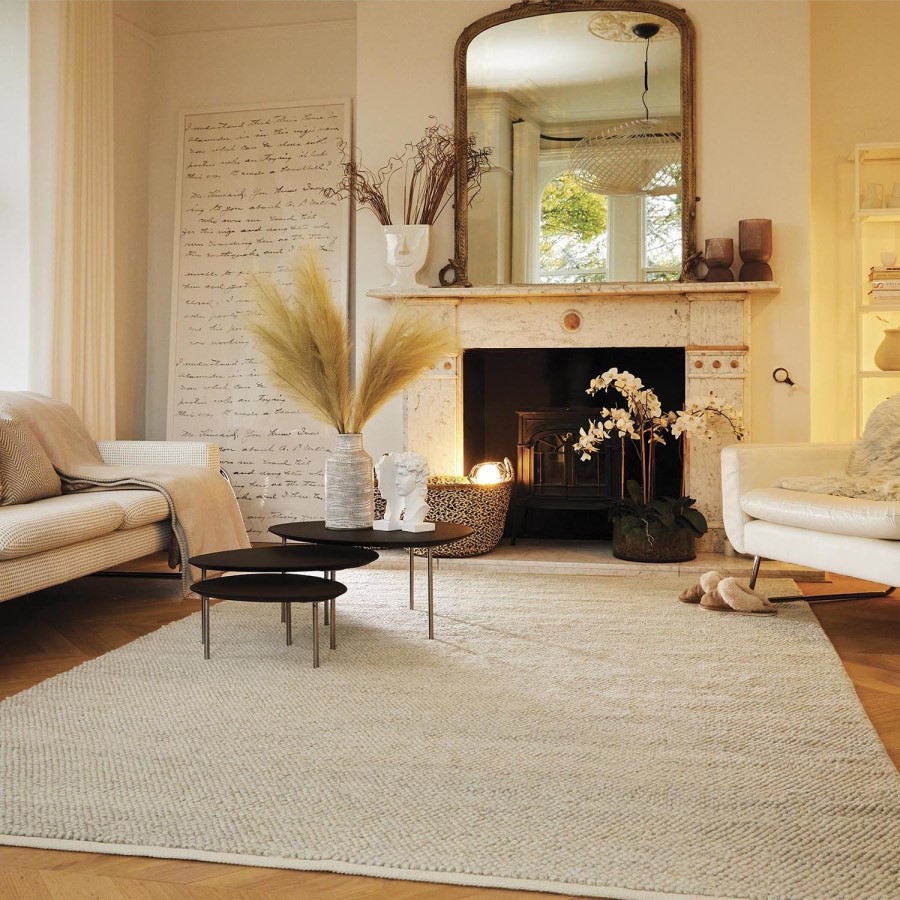 Handwoven Wool Loop Cream Rug - 170 x 120 cm - La Playa - Origins