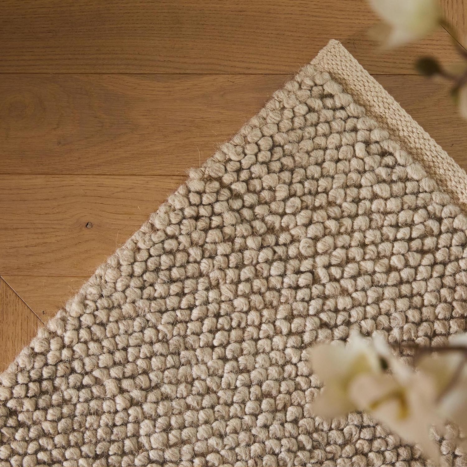 Woool Loop Rug Handwoven Wool Loop Cream Rug - 230 x 160 cm - La Playa - Origins ...
