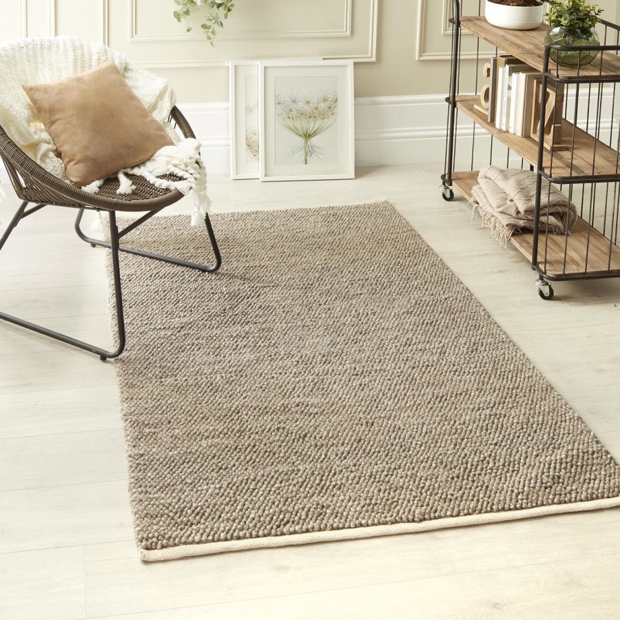Handwoven Wool Loop Beige Rug - 230 x 160 cm - La Playa - Origins
