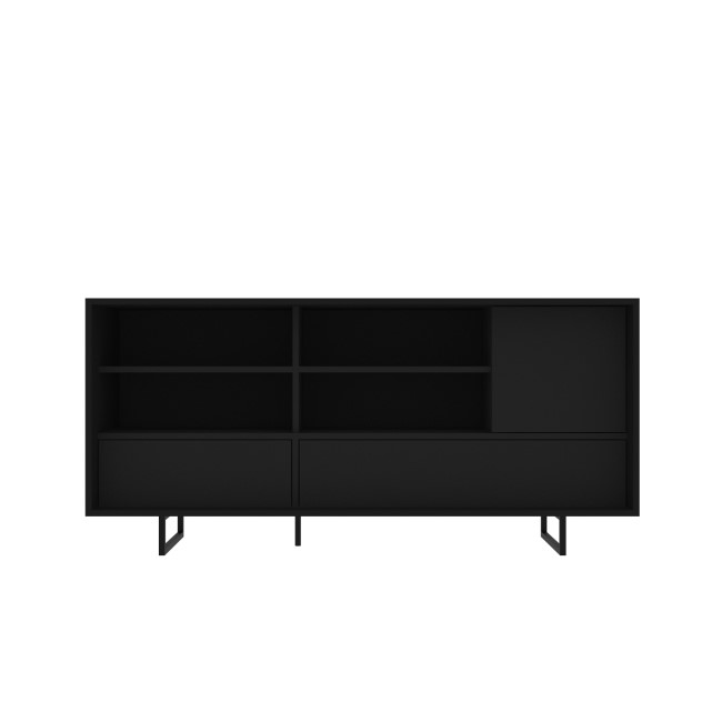 Matt Black Office Cupboard with Storage - Larsen