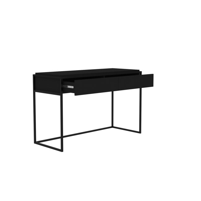 Black Wood Desk with Drawers - Larsen