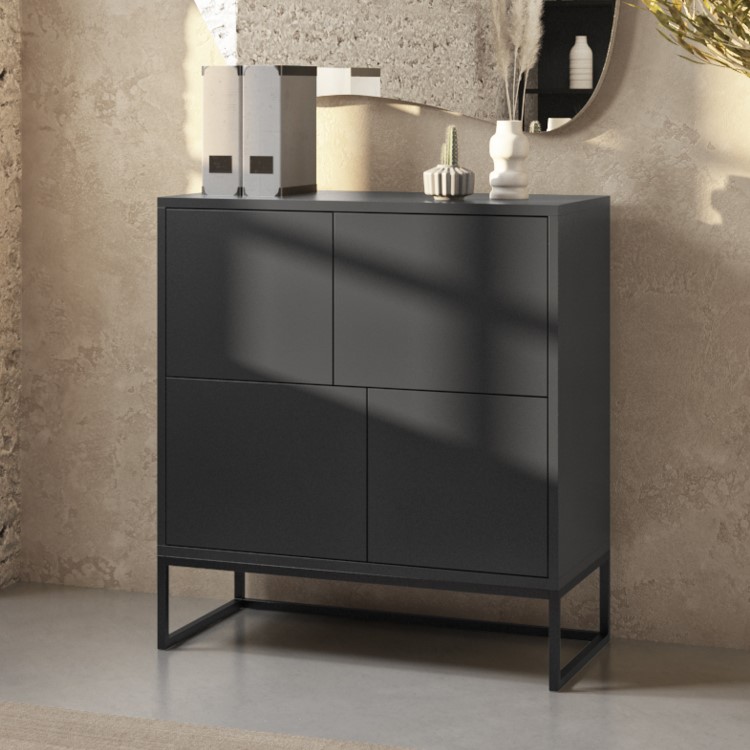 ONLY OPENED - Matt Black Multi Office Cupboard - Larsen