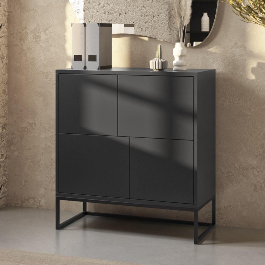 Matt Black Multi Office Cupboard - Larsen