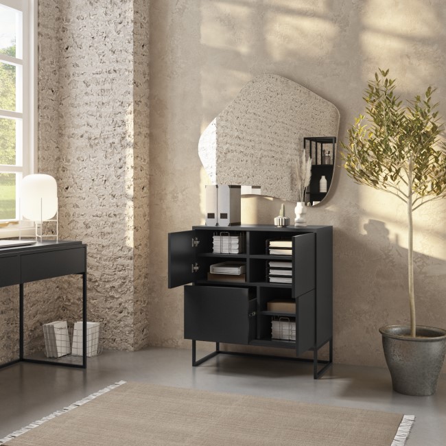 Matt Black Multi Office Cupboard - Larsen