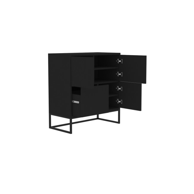 Matt Black Multi Office Cupboard - Larsen