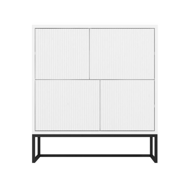 ONLY OPENED - White Ribbed Multi Office Cupboard - Larsen