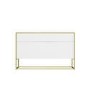 ONLY OPENED - White and Gold Ribbed Office Storage Cabinet - Larsen