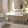 White Wooden Desk with Drawers - Larsen
