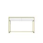 ALMOST PERFECT - White and Gold Ribbed Desk with Drawers - Larsen