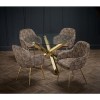GRADE A1 - Set of 2 Leopard Print Velvet Dining Chairs with Gold Legs - Lara