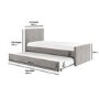 Single Guest Bed with Trundle and 2 Mattresses in Grey Velvet - Layla