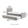 Single Guest Bed with Trundle in Grey Velvet - Layla