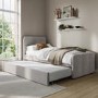 GRADE A1 - Grey Velvet Single Guest Bed with Trundle - Layla