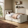 Cream Velvet Single Guest Bed with Trundle - Layla