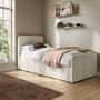 Single Guest Bed with Trundle in Cream Velvet - Layla