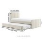 Single Guest Bed with Trundle in Cream Velvet - Layla