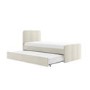 Single Guest Bed with Trundle in Cream Velvet - Layla