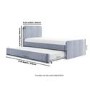 Single Guest Bed with Trundle in Airforce Blue Velvet - Layla