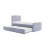 Single Guest Bed with Trundle in Airforce Blue Velvet - Layla