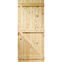 External Pine Ledged &amp; Braced Gate - Unfinished, 2032 x 813 x 36 mm