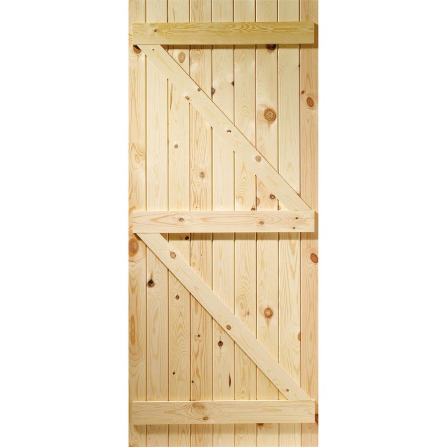 External Pine Ledged &amp; Braced Gate - Unfinished, 2032 x 813 x 36 mm