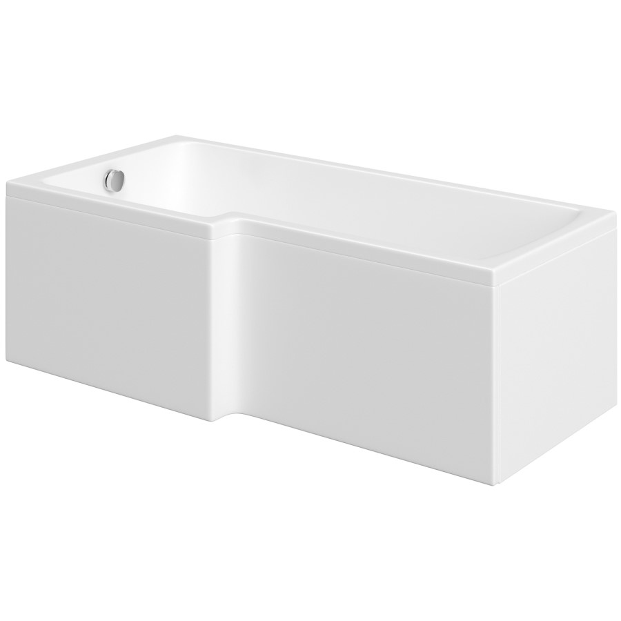 Lomax Left Hand L Shaped Shower Bath - 1700 x 850 x 700mm