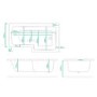 Lomax Left Hand L Shaped Shower Bath - 1500 x 850 x 700mm