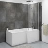 Lomax Right Hand L Shaped Shower Bath - 1700 x 850 x 700mm