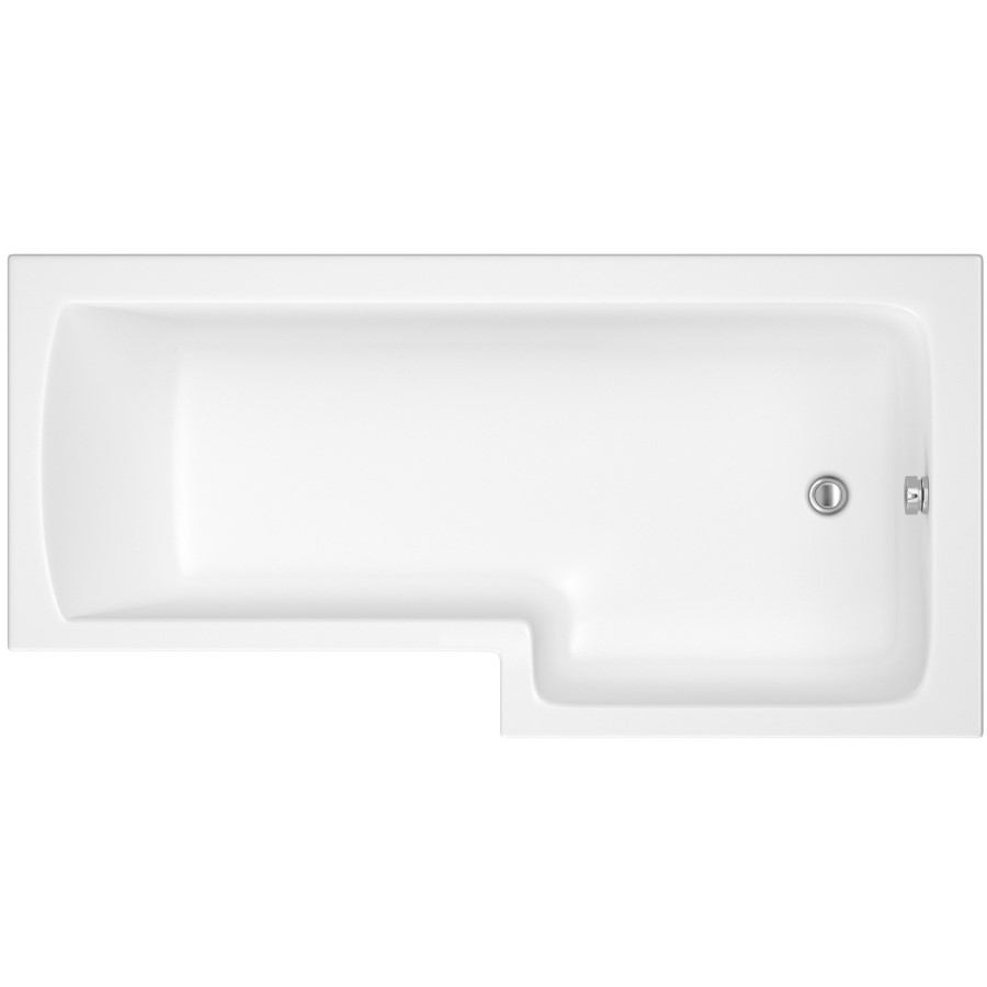Lomax Right Hand L Shaped Shower Bath - 1700 x 850 x 700mm