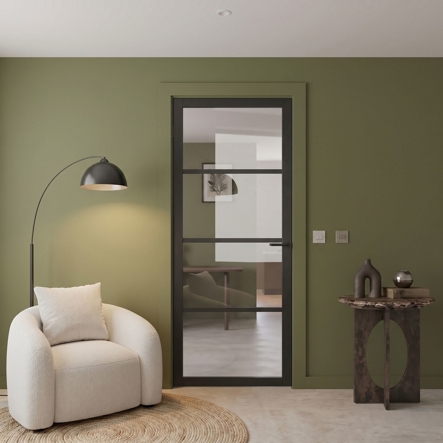Internal Laminate Glazed Crittal Door Clear Glass Pre Finished 1981 x 838 x 35mm Brent