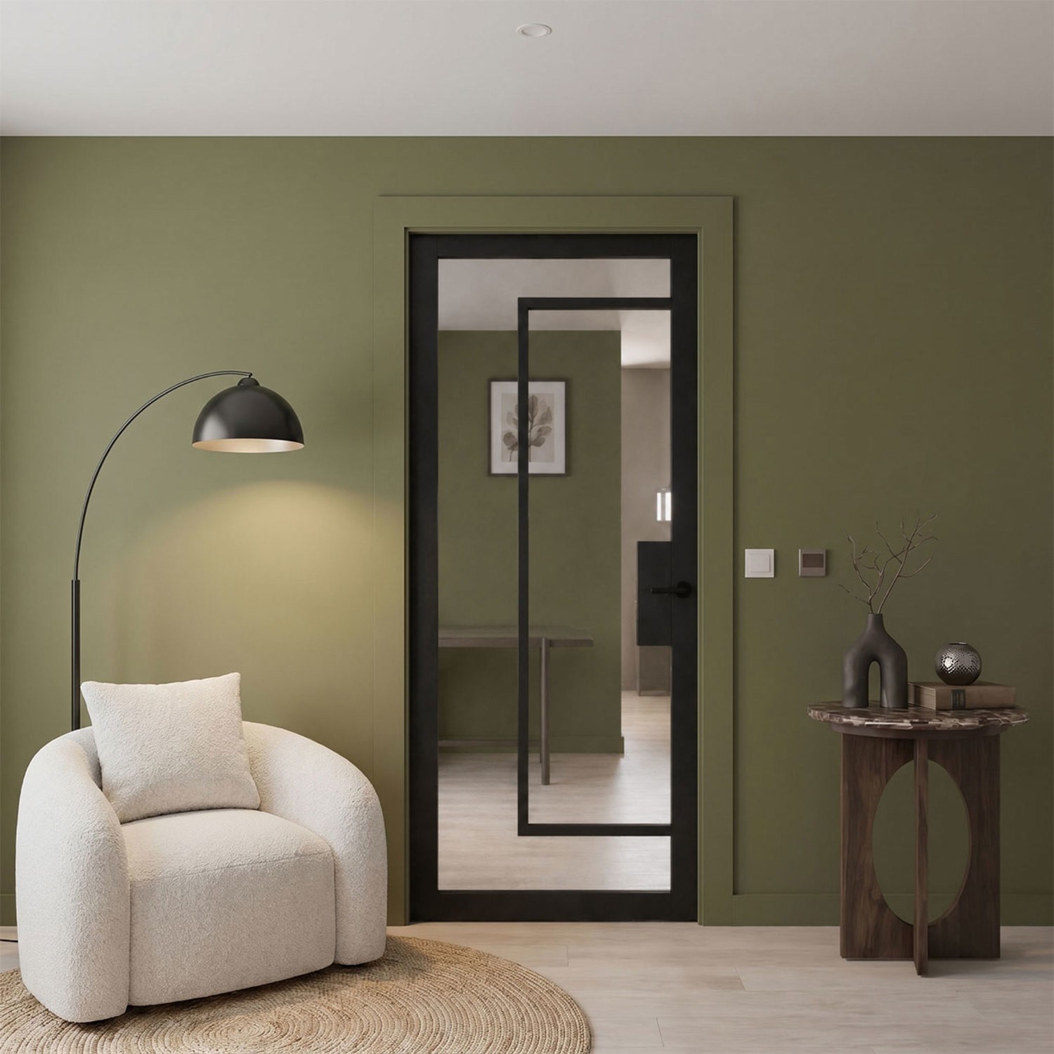 Internal Laminate Glazed Crittal Door Clear Glass Pre Finished 1981 x 762 x 35mm Foundry