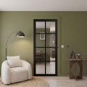 LBKGHAR30 Internal Black Laminate Glazed Crittal Door with Clear Glass - Pre-Finished - 1981 x 762 x 35mm - Haringey - XL Joinery