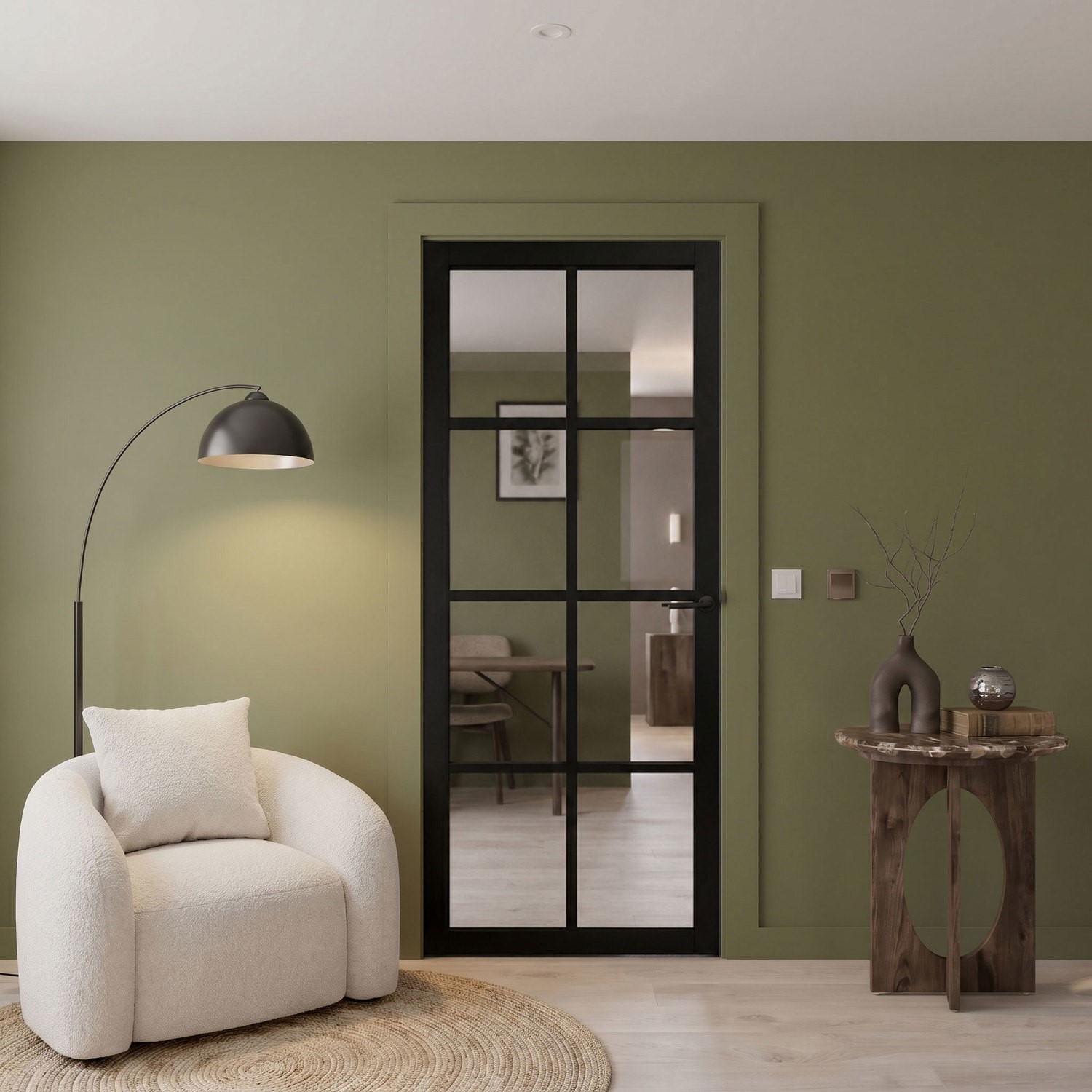 Internal Laminate Glazed Crittal Door Clear Glass Pre Finished 1981 x 762 x 35mm Haringey