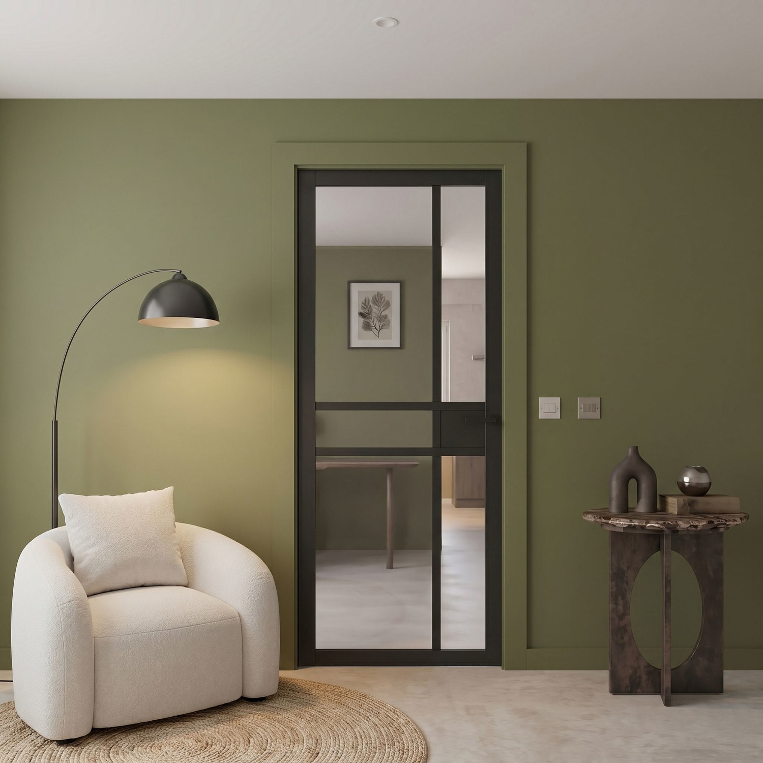 Internal Laminate Glazed Crittal Door Clear Glass Pre Finished 1981 x 762 x 35mm Milton