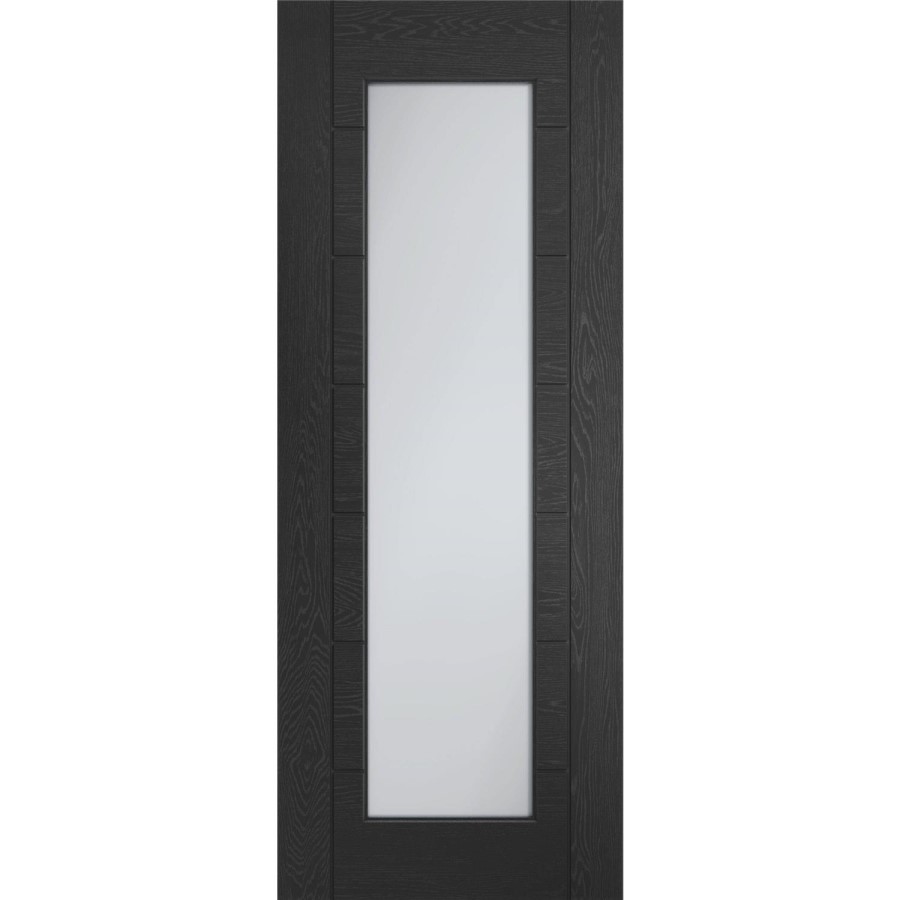 Internal Black Fully-Glazed Door with Clear Glass - 1981 x 610 x 35mm - Palermo - XL Joinery