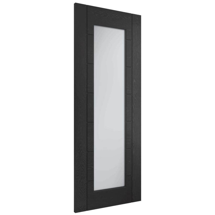 Internal Black Fully-Glazed Door with Clear Glass - 1981 x 610 x 35mm - Palermo - XL Joinery