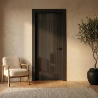 Internal Black Laminate Glazed Door with Clear Glass - Pre-Finished - 1981 x 686 x 35mm - Stria - XL Joinery